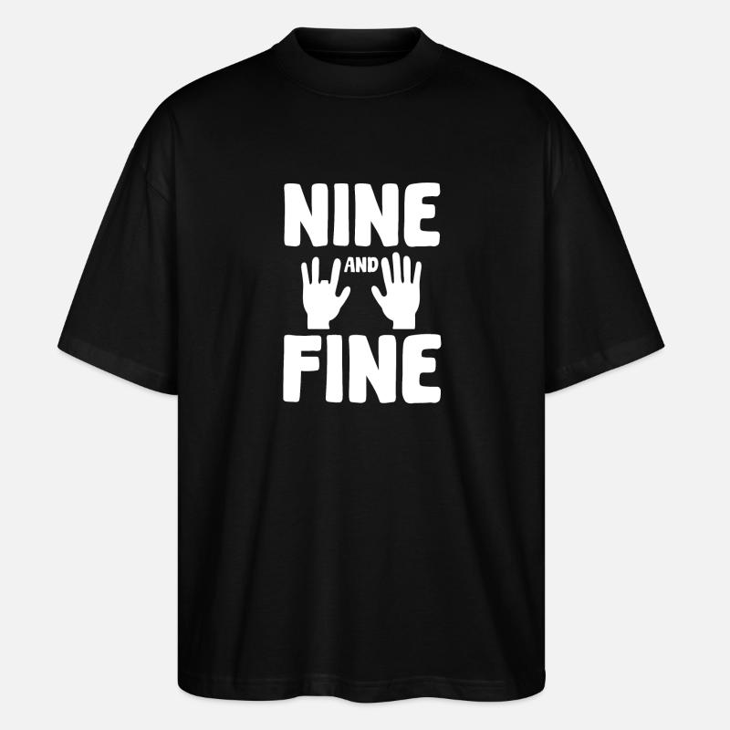 Finger Amputee Nine And Fine - Stanley/Stella Oversized Unisex Bio T-Shirt Blaster 2.0 - Schwarz