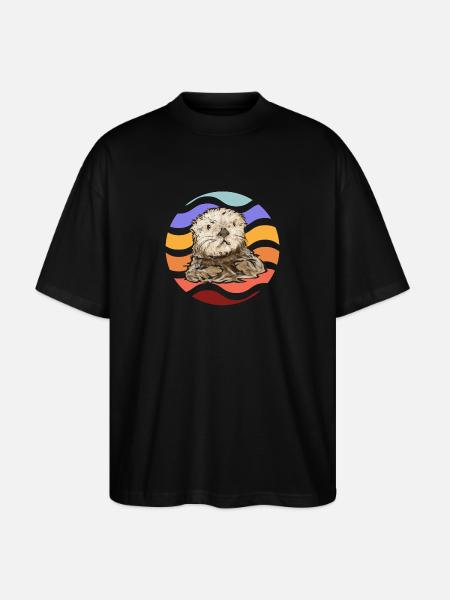 Sea otter - Stanley/Stella Oversized Unisex Organic T-shirt Blaster 2.0 - black