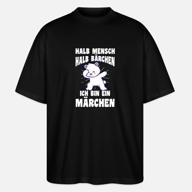 Half Human, Half Bear - Stanley/Stella Oversized Unisex Organic T-shirt Blaster 2.0 - black