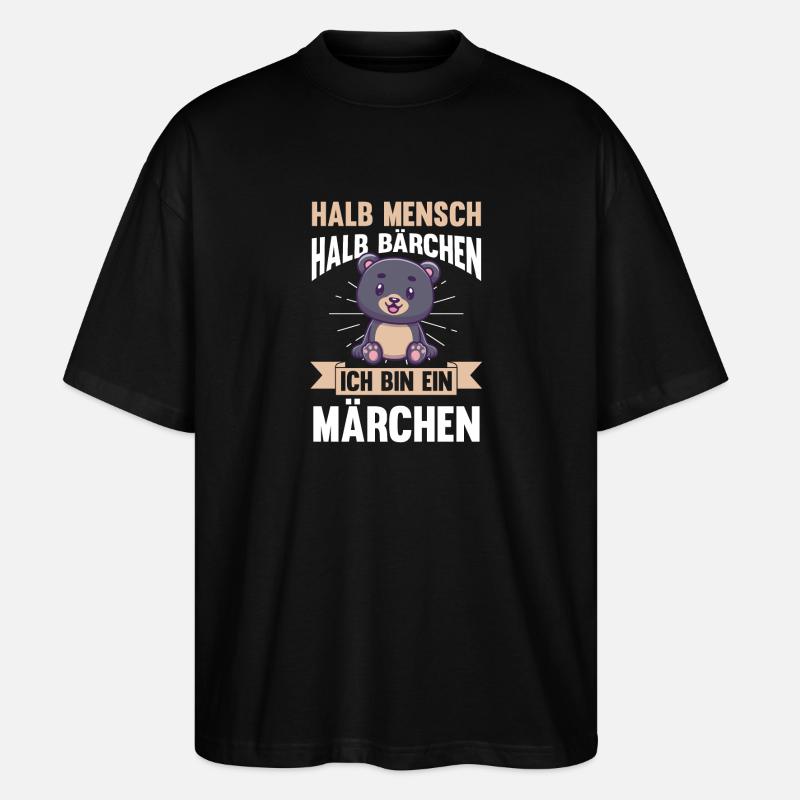 Half Human, Half Bear - Stanley/Stella Oversized Unisex Organic T-shirt Blaster 2.0 - black