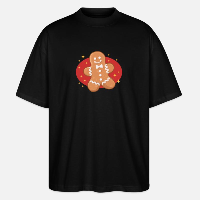 Lebkuchenmann Lebkuchen Lebkuchenmänner Geschenk - Stanley/Stella Oversized Unisex Bio T-Shirt Blaster 2.0 - Schwarz
