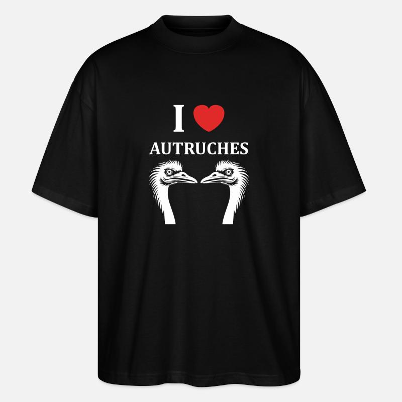 Citation autruche - T-shirt bio Blaster 2.0 coupe oversize Stanley/Stella Unisexe - noir