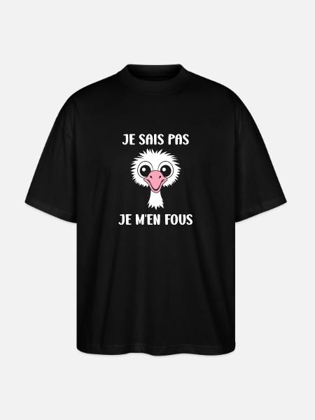 Humorous Ostrich Quote - Stanley/Stella Oversized Unisex Organic T-shirt Blaster 2.0 - black