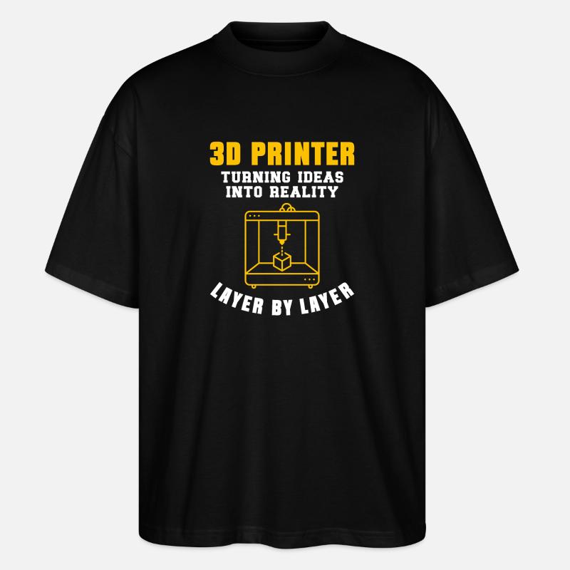 3D Drucker 3D Druck - Stanley/Stella Oversized Unisex Bio T-Shirt Blaster 2.0 - Schwarz