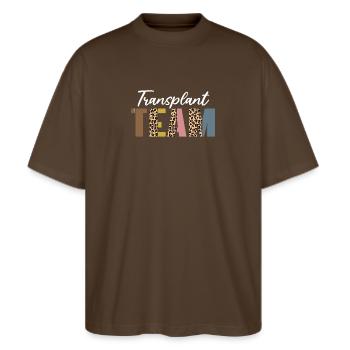 Équipe de transplantation Motif léopard - T-shirt bio Blaster 2.0 coupe oversize Stanley/Stella Unisexe - marron foncé - Devant - Alina (178cm) & Michal (187cm)