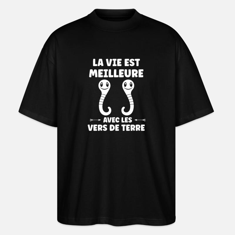 Humour ver de terre - T-shirt bio Blaster 2.0 coupe oversize Stanley/Stella Unisexe - noir