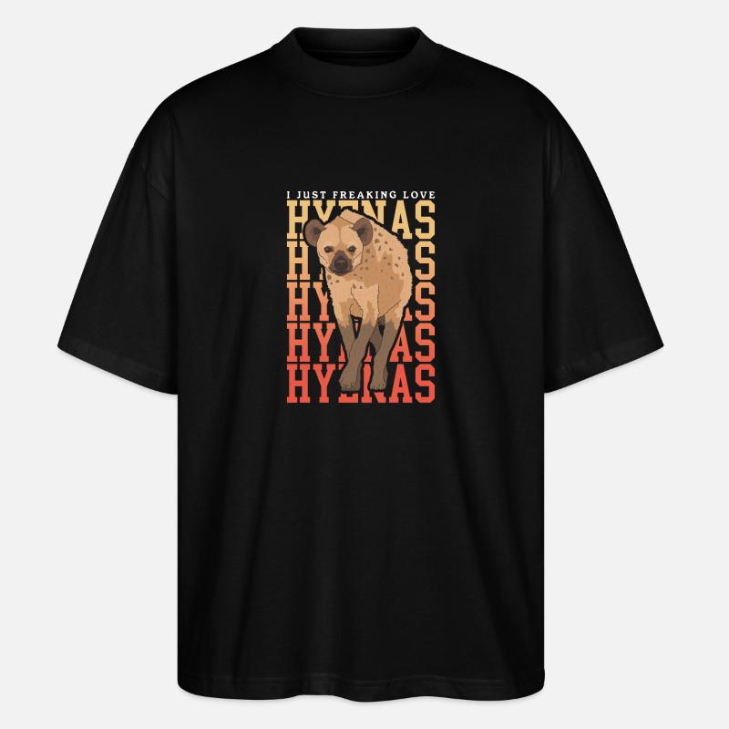 Hyäne Hyänen Tüpfelhyäne Geschenk - Stanley/Stella Oversized Unisex Bio T-Shirt Blaster 2.0 - Schwarz