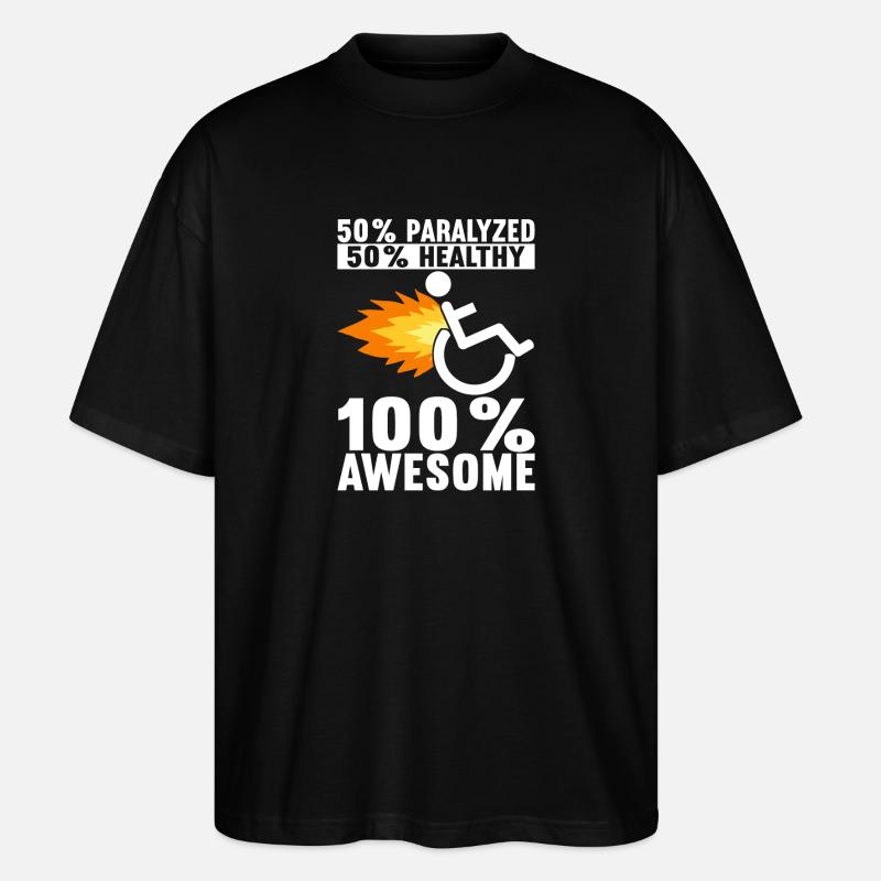 Rollstuhlfahrer Rollstuhl - Stanley/Stella Oversized Unisex Bio T-Shirt Blaster 2.0 - Schwarz