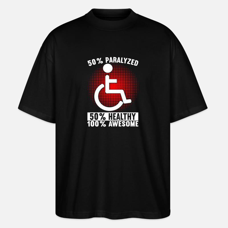 Rollstuhlfahrer Rollstuhl - Stanley/Stella Oversized Unisex Bio T-Shirt Blaster 2.0 - Schwarz