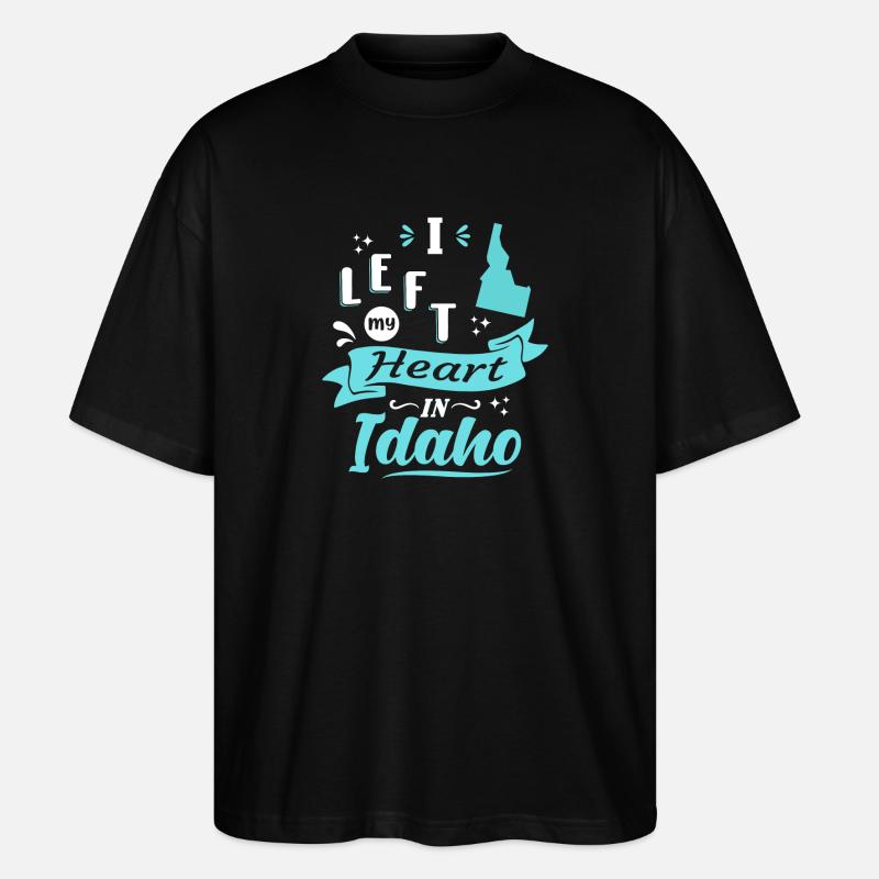 Idaho Souvenir Liebe - Stanley/Stella Oversized Unisex Bio T-Shirt Blaster 2.0 - Schwarz