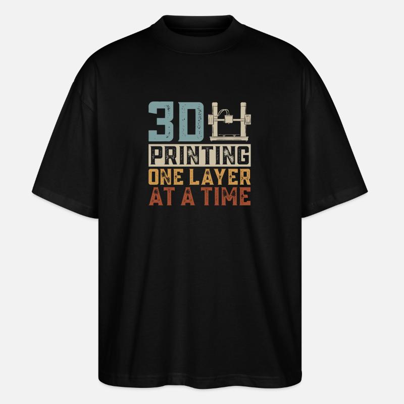 3D Drucker 3D Druck - Stanley/Stella Oversized Unisex Bio T-Shirt Blaster 2.0 - Schwarz