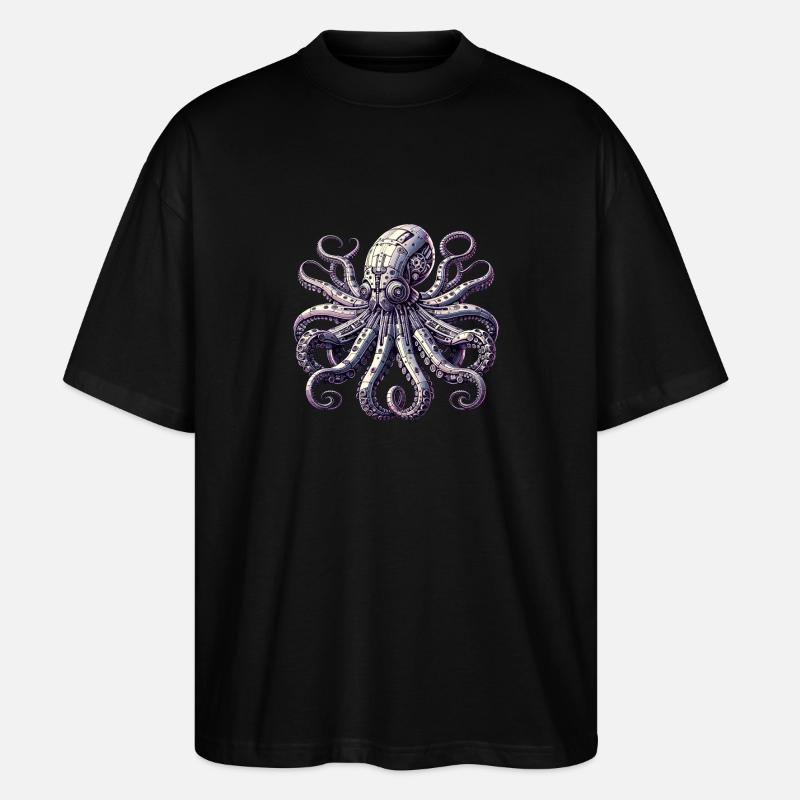 Robot Poulpe, Robokrake, Robot Pieuvre - T-shirt bio Blaster 2.0 coupe oversize Stanley/Stella Unisexe - noir