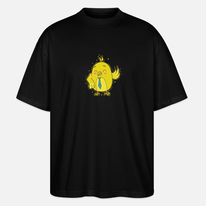 Canari avec cravate - T-shirt bio Blaster 2.0 coupe oversize Stanley/Stella Unisexe - noir