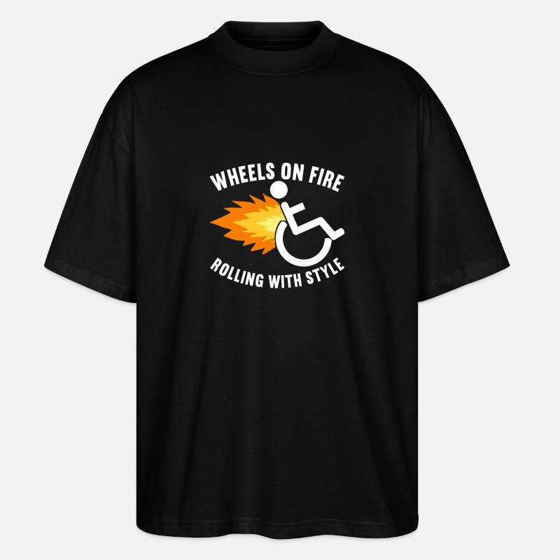 Rollstuhlfahrer Rollstuhl - Stanley/Stella Oversized Unisex Bio T-Shirt Blaster 2.0 - Schwarz
