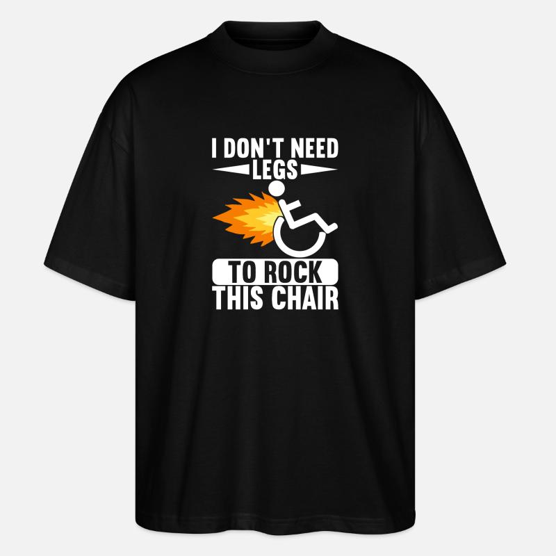 Rollstuhlfahrer Rollstuhl - Stanley/Stella Oversized Unisex Bio T-Shirt Blaster 2.0 - Schwarz