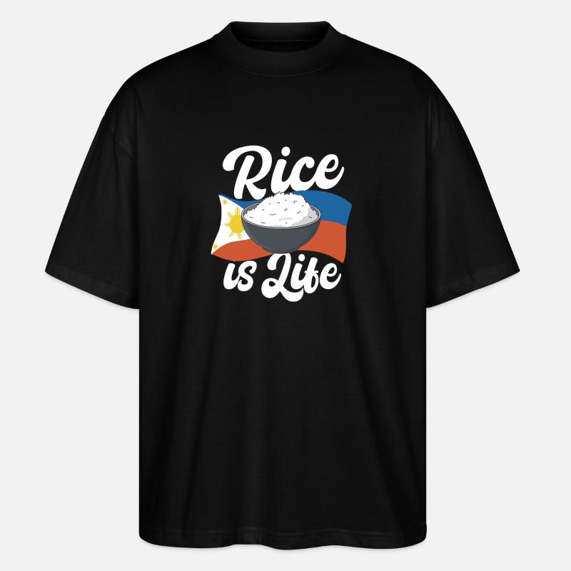 Rice Is Life - Stanley/Stella Oversized Unisex Bio T-Shirt Blaster 2.0 - Schwarz
