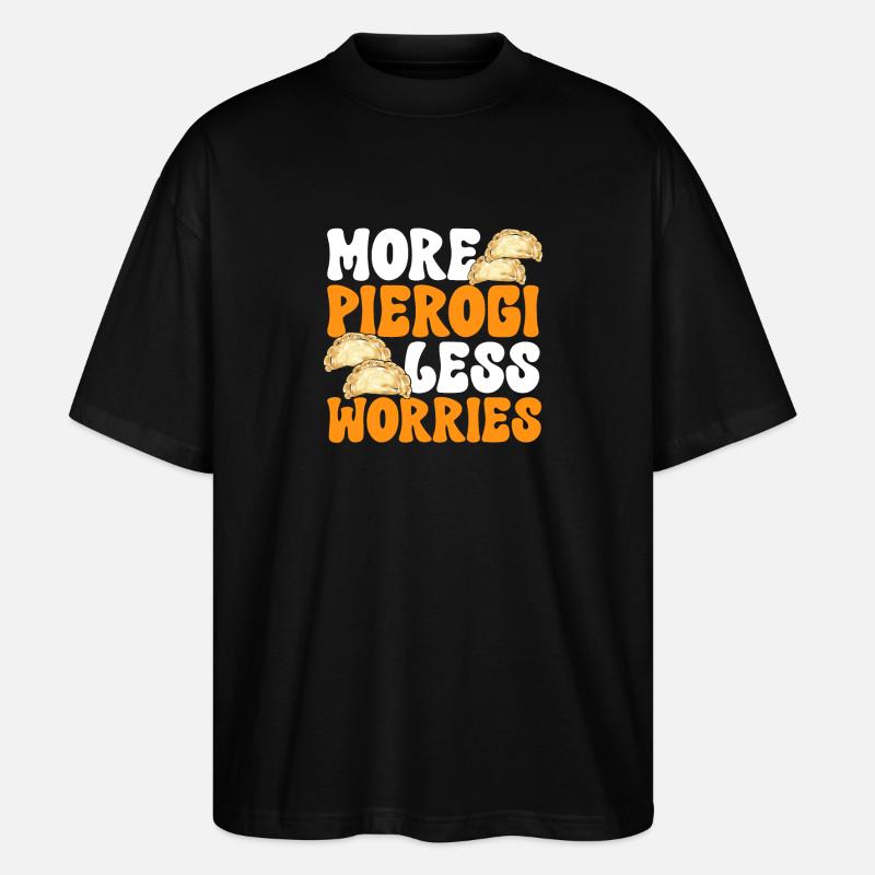 Polnisches Essen Pierogi - Stanley/Stella Oversized Unisex Bio T-Shirt Blaster 2.0 - Schwarz