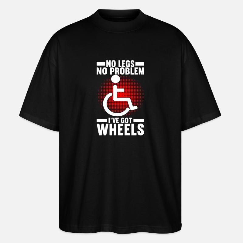 Rollstuhlfahrer Rollstuhl - Stanley/Stella Oversized Unisex Bio T-Shirt Blaster 2.0 - Schwarz