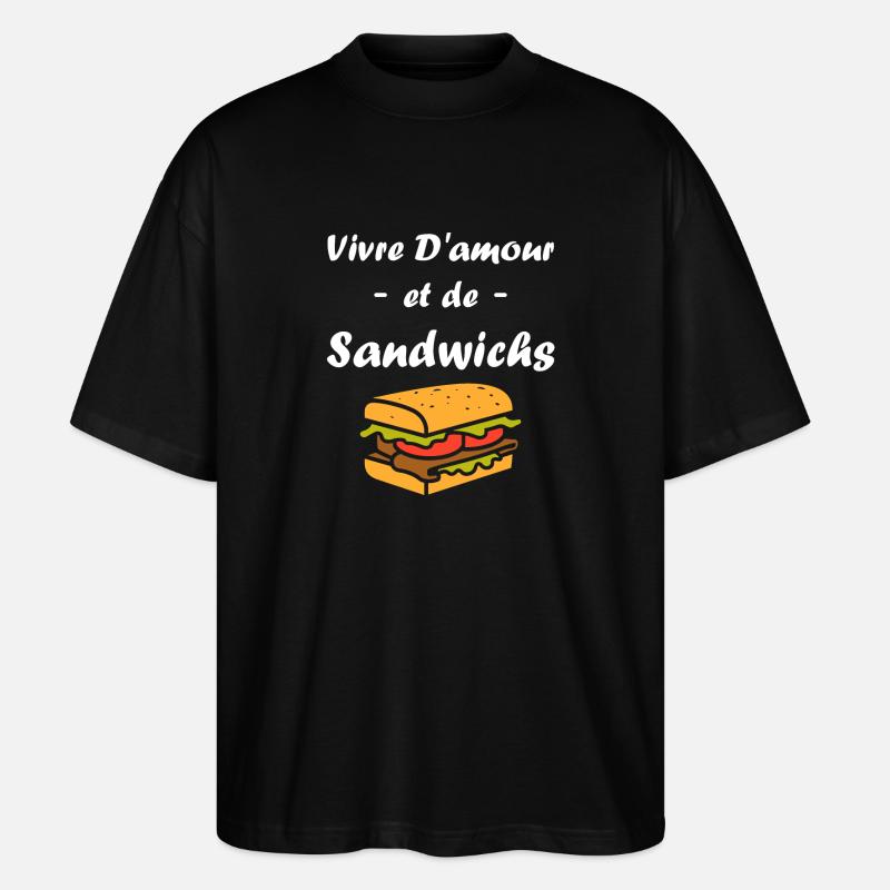 Humour sandwich - T-shirt bio Blaster 2.0 coupe oversize Stanley/Stella Unisexe - noir