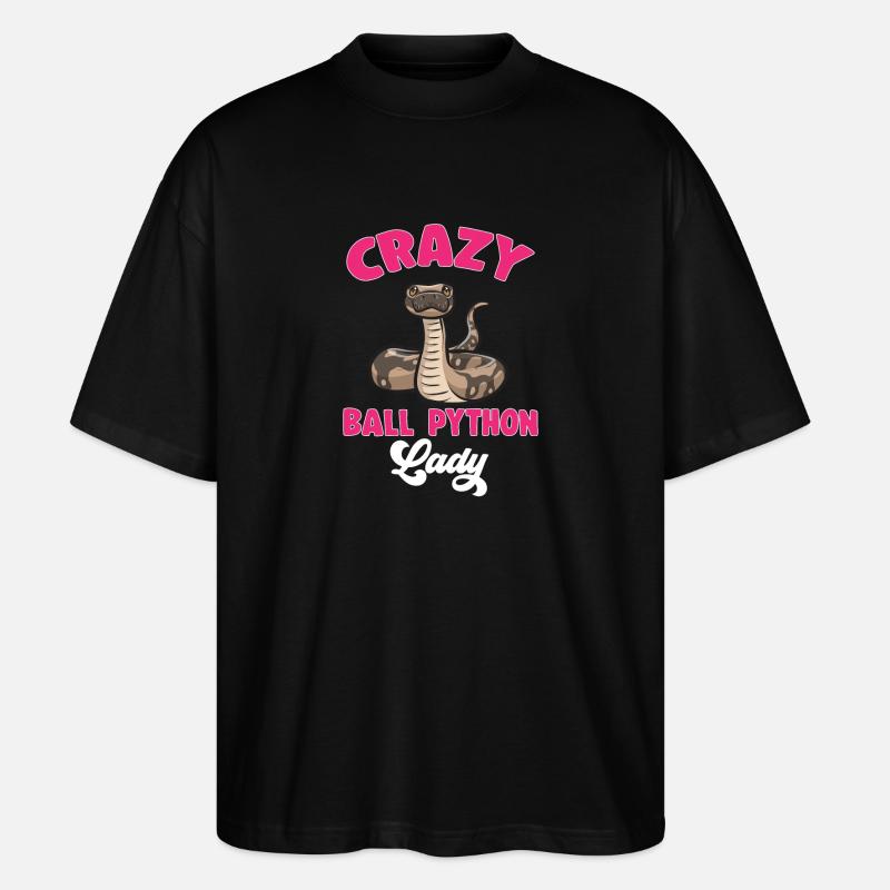 Ball Python Schlange Königspython - Stanley/Stella Oversized Unisex Bio T-Shirt Blaster 2.0 - Schwarz