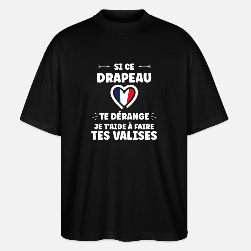 Patriote Flagge Frankreich - Stanley/Stella Oversized Unisex Bio T-Shirt Blaster 2.0 - Schwarz