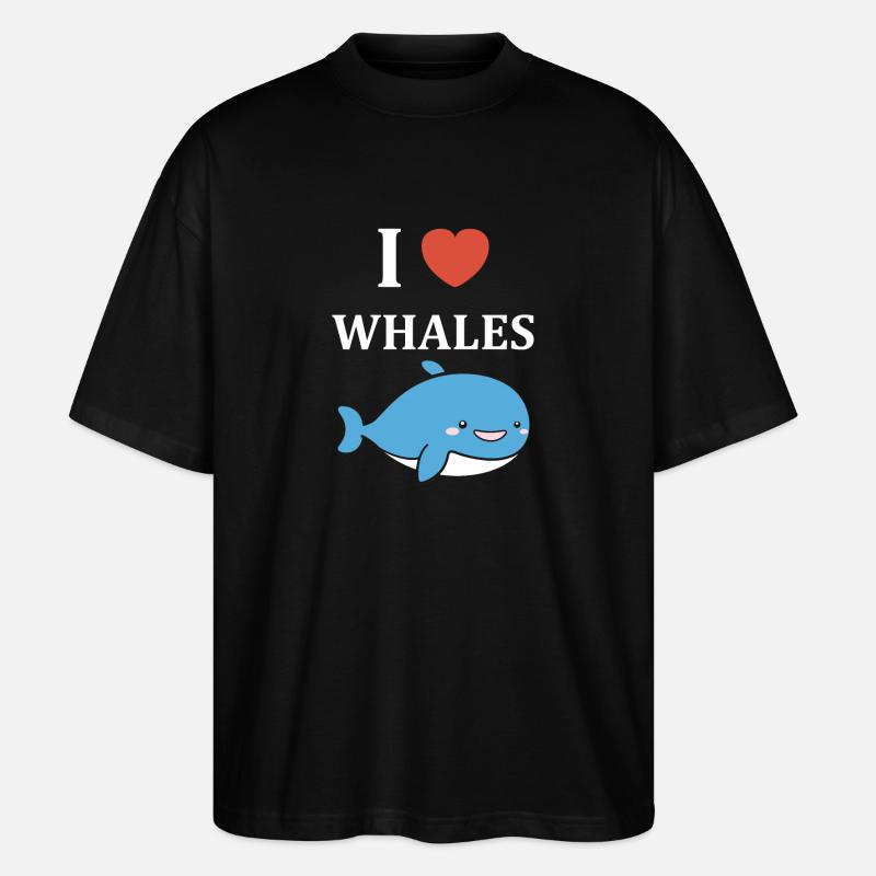 humour baleine - T-shirt bio Blaster 2.0 coupe oversize Stanley/Stella Unisexe - noir