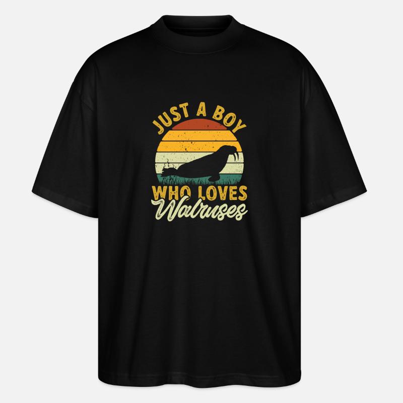 Walross - Stanley/Stella Oversized Unisex Bio T-Shirt Blaster 2.0 - Schwarz