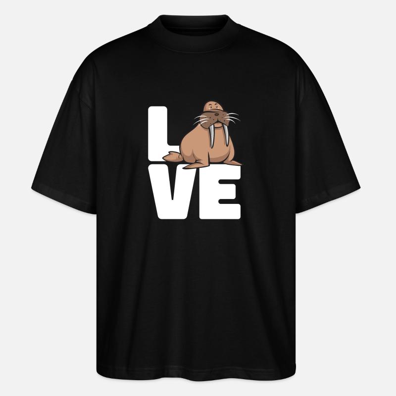 Walross - Stanley/Stella Oversized Unisex Bio T-Shirt Blaster 2.0 - Schwarz