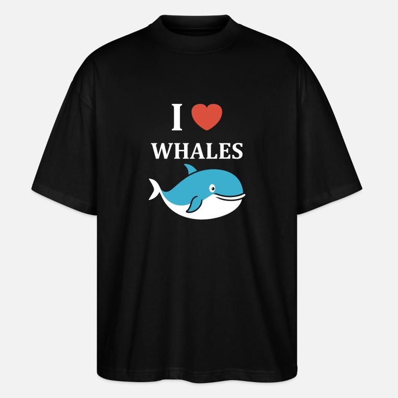humour baleine - T-shirt bio Blaster 2.0 coupe oversize Stanley/Stella Unisexe - noir