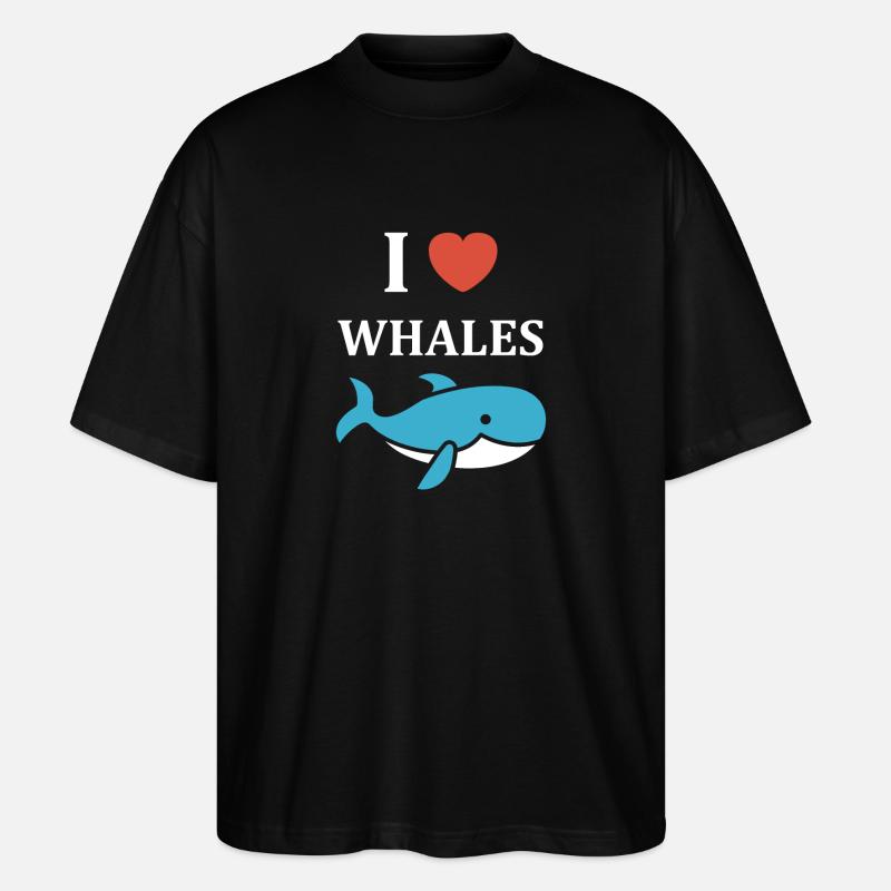 humour baleine - T-shirt bio Blaster 2.0 coupe oversize Stanley/Stella Unisexe - noir