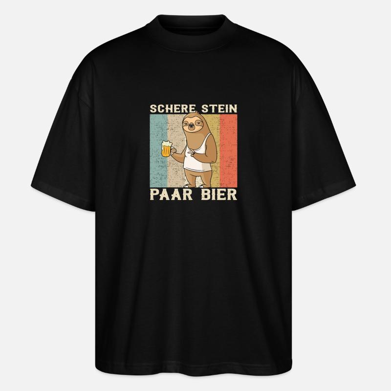 Bier Faultier - Stanley/Stella Oversized Unisex Bio T-Shirt Blaster 2.0 - Schwarz