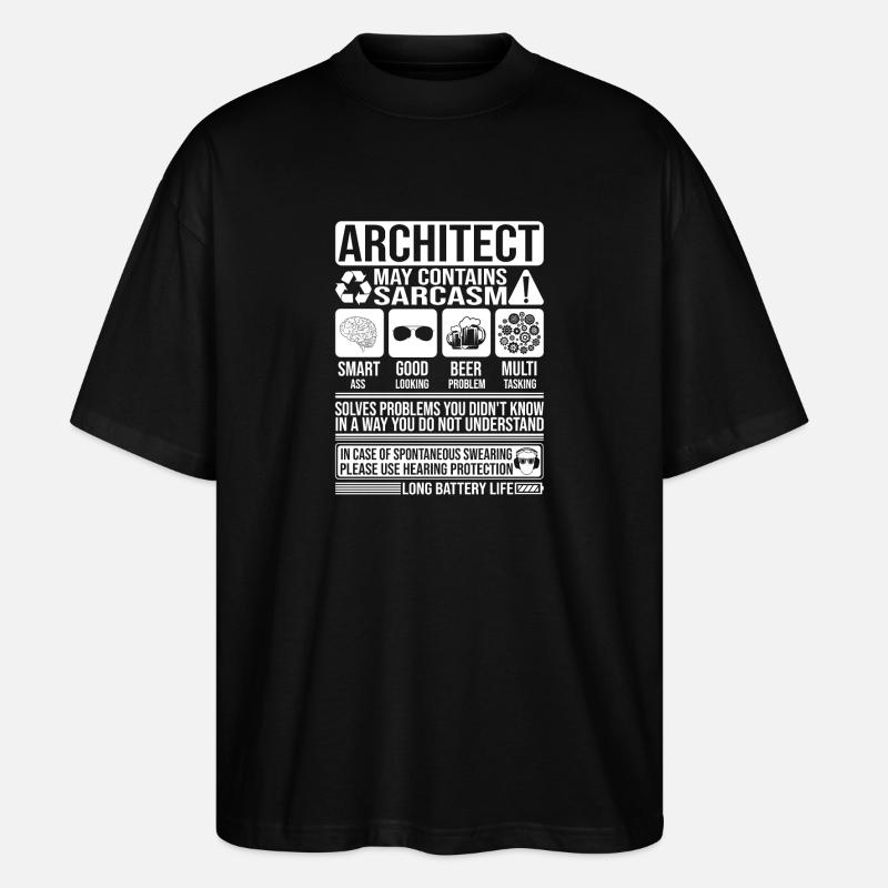 Architecte Sarcasme drôle Cadeau Architecte - T-shirt bio Blaster 2.0 coupe oversize Stanley/Stella Unisexe - noir