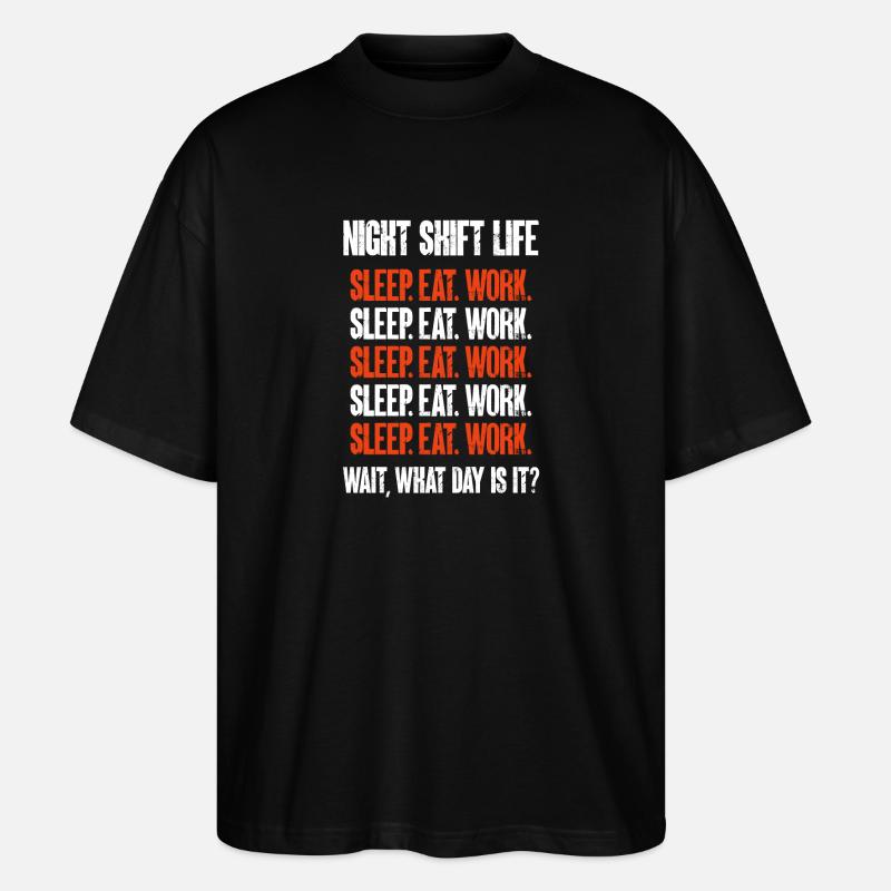 Nachtschicht Krankenschwester - Stanley/Stella Oversized Unisex Bio T-Shirt Blaster 2.0 - Schwarz