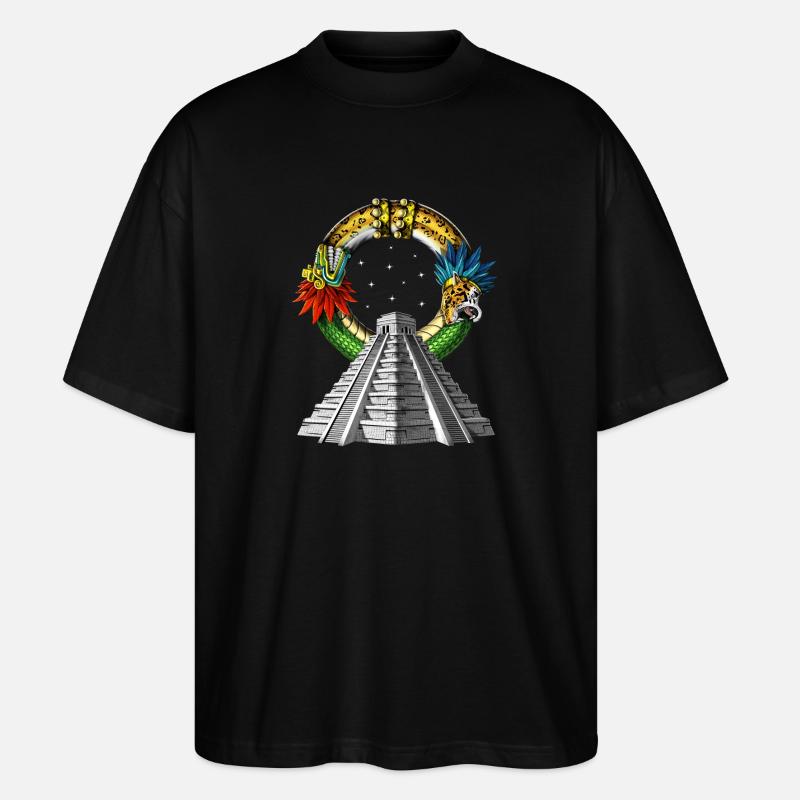 Antike aztekische Pyramide - Stanley/Stella Oversized Unisex Bio T-Shirt Blaster 2.0 - Schwarz