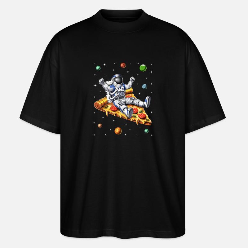 Astronaute équitation pizza OFFICIEL - T-shirt bio Blaster 2.0 coupe oversize Stanley/Stella Unisexe - noir