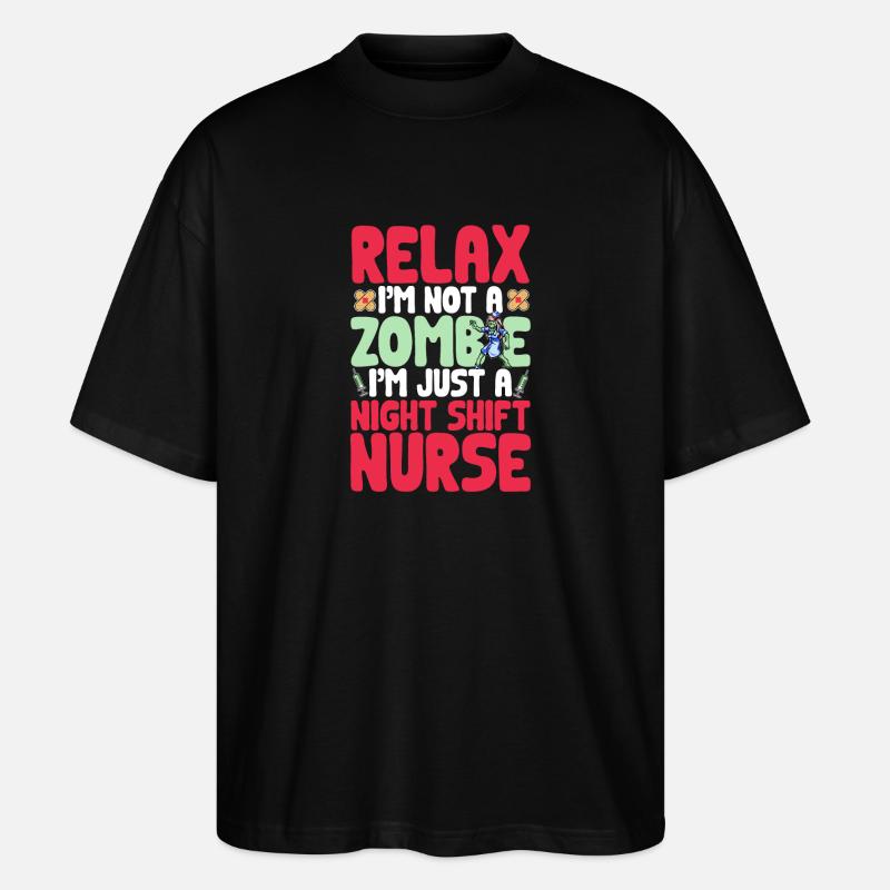 Infirmière de nuit - T-shirt bio Blaster 2.0 coupe oversize Stanley/Stella Unisexe - noir