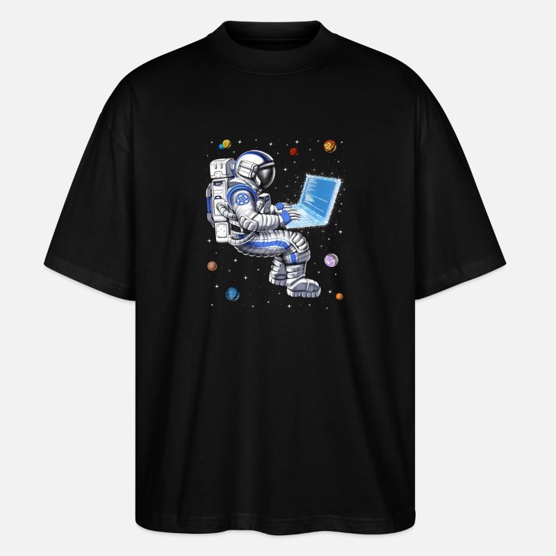Programmeur astronaute de l’espace - T-shirt bio Blaster 2.0 coupe oversize Stanley/Stella Unisexe - noir