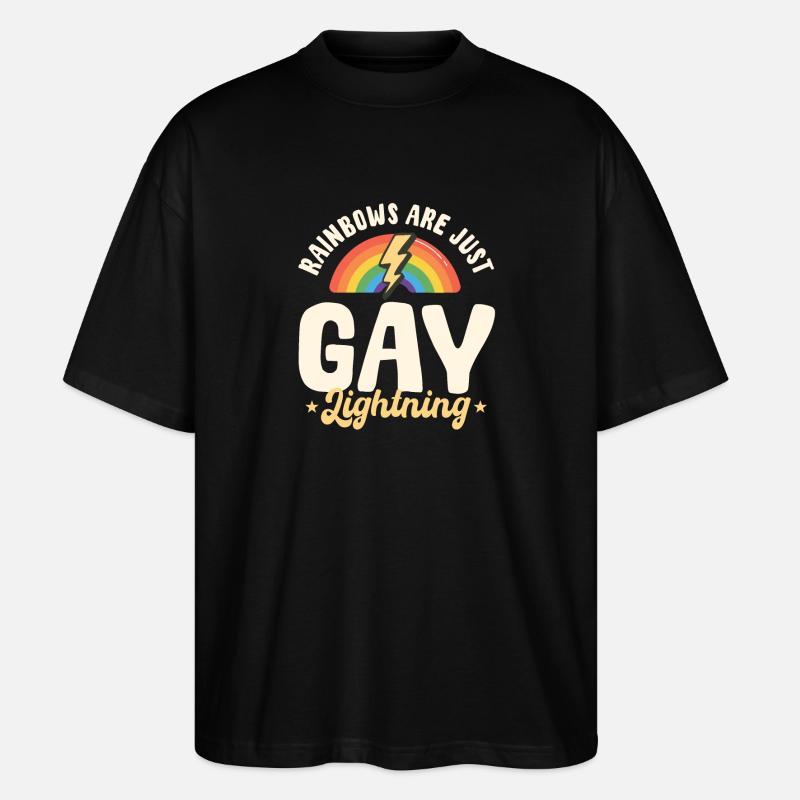 Regenbogen Sind Nur Schwule Blitze - Stanley/Stella Oversized Unisex Bio T-Shirt Blaster 2.0 - Schwarz