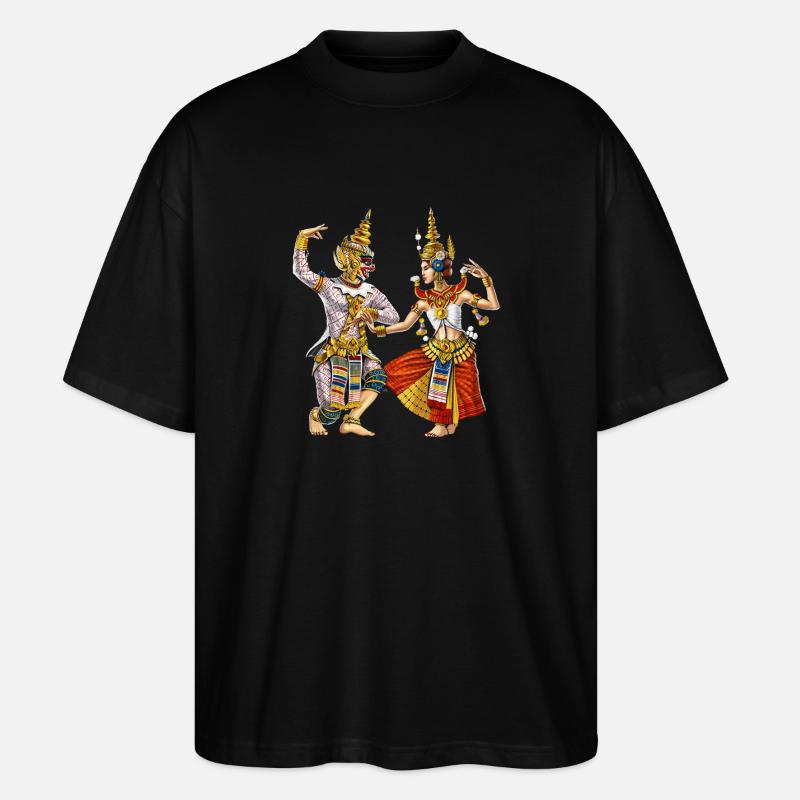 Danse khmère apsara cambodgienne - T-shirt bio Blaster 2.0 coupe oversize Stanley/Stella Unisexe - noir