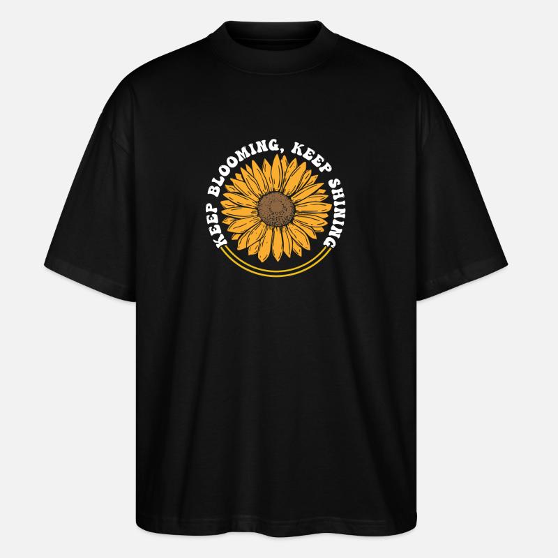 Keep Blooming Keep Shining Sonnenblume - Stanley/Stella Oversized Unisex Bio T-Shirt Blaster 2.0 - Schwarz