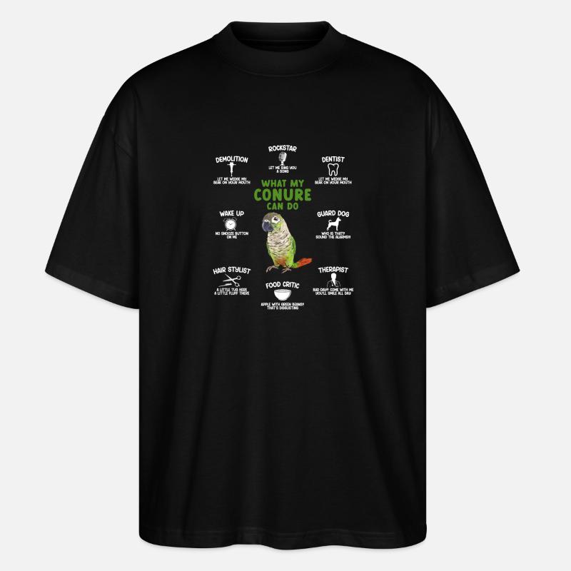 Molinasittich Papagei Vogel Sittich - Stanley/Stella Oversized Unisex Bio T-Shirt Blaster 2.0 - Schwarz