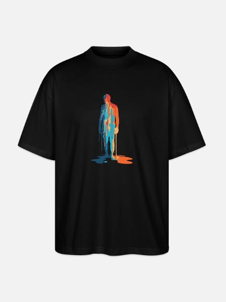Farbexplosion Moderne Silhouette - Stanley/Stella Oversized Unisex Bio T-Shirt Blaster 2.0 - Schwarz