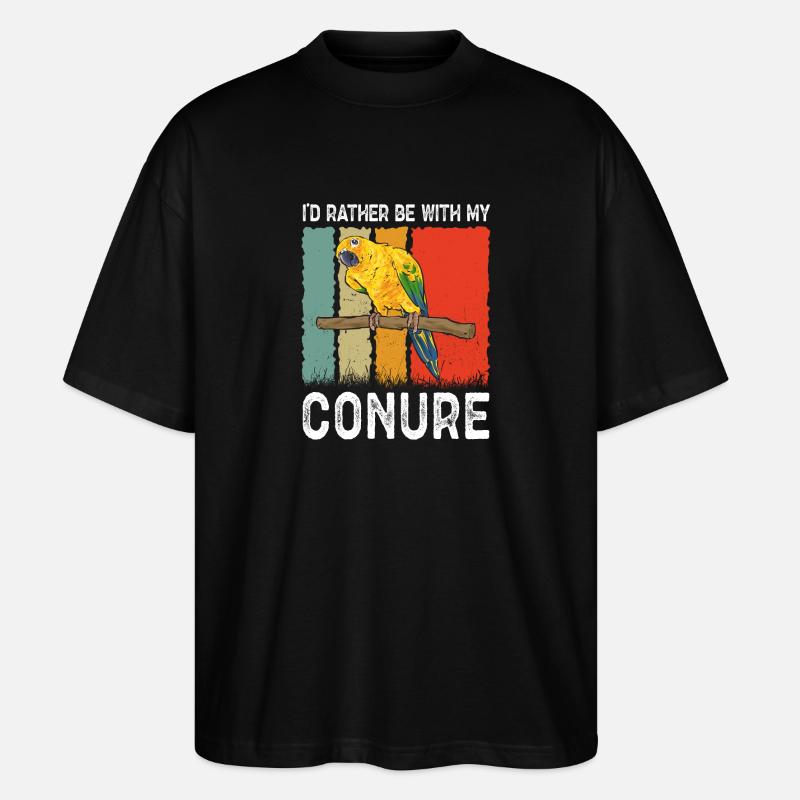 Perruche Perroquet Perruche Oiseau - T-shirt bio Blaster 2.0 coupe oversize Stanley/Stella Unisexe - noir