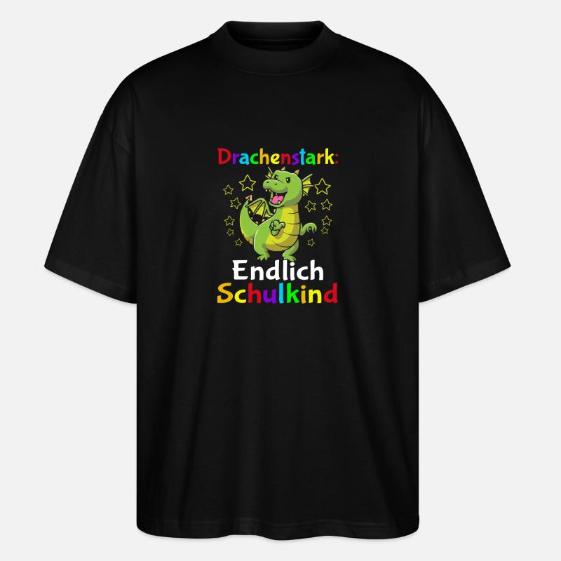 Drachenstark Endlich Schulkind - Stanley/Stella Oversized Unisex Bio T-Shirt Blaster 2.0 - Schwarz