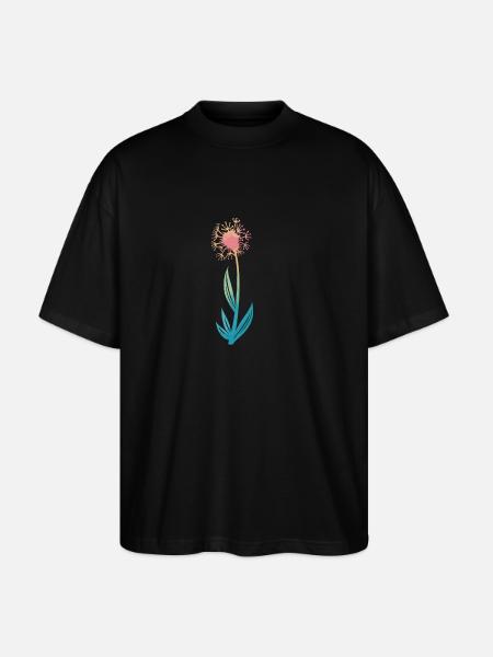Flower, Nature, Botany - Stanley/Stella Oversized Unisex Organic T-shirt Blaster 2.0 - black