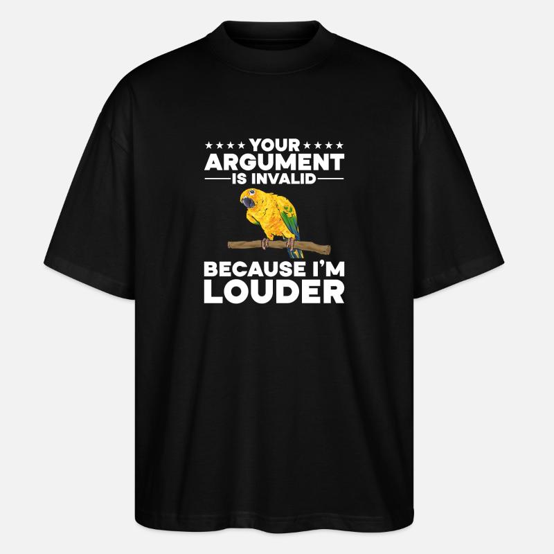 Perruche Perroquet Perruche Oiseau - T-shirt bio Blaster 2.0 coupe oversize Stanley/Stella Unisexe - noir