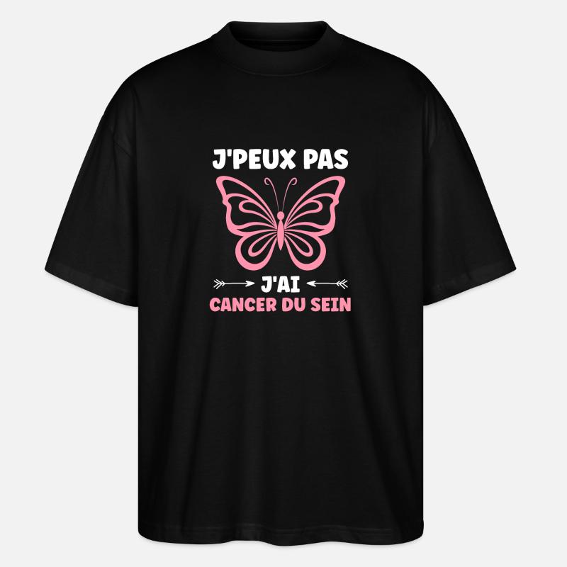 Sensibilisation cancer du sein - T-shirt bio Blaster 2.0 coupe oversize Stanley/Stella Unisexe - noir