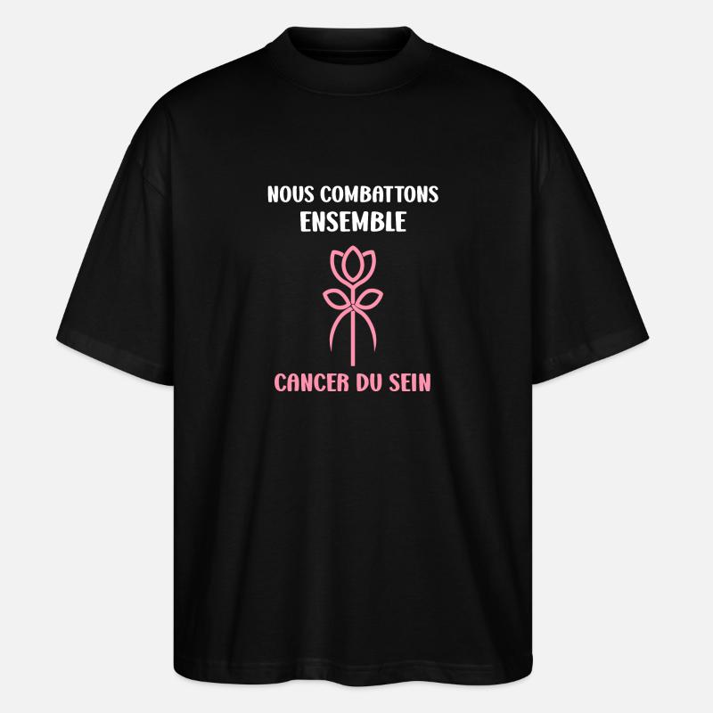 Sensibilisation cancer du sein - T-shirt bio Blaster 2.0 coupe oversize Stanley/Stella Unisexe - noir