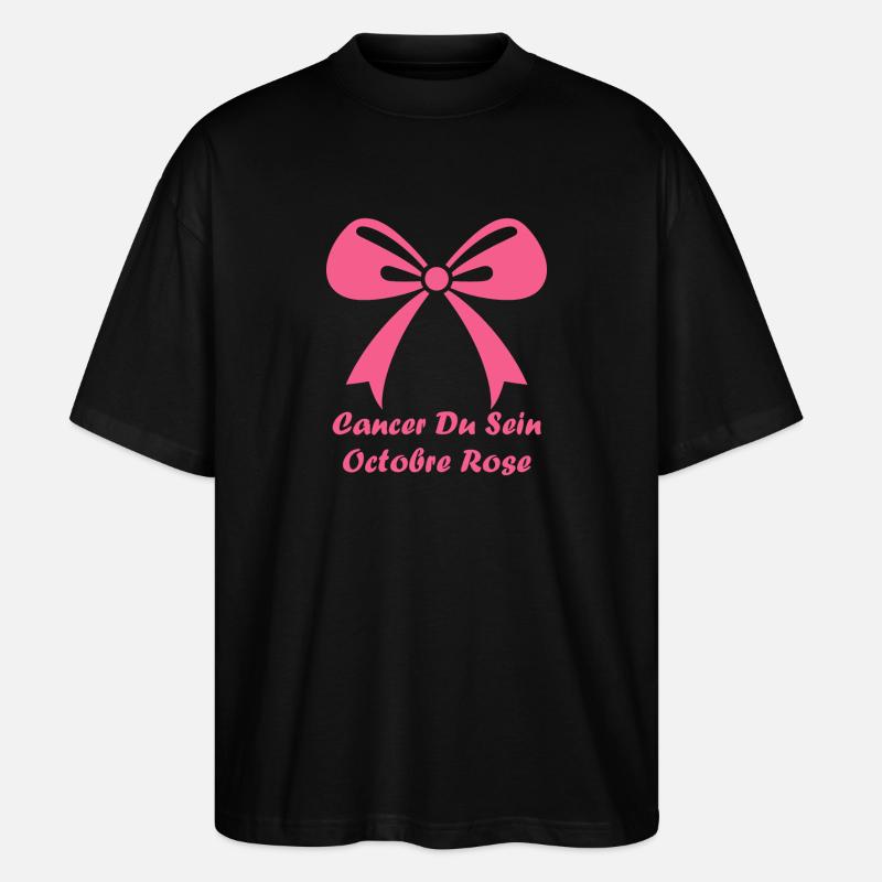 Sensibilisation cancer du sein - T-shirt bio Blaster 2.0 coupe oversize Stanley/Stella Unisexe - noir