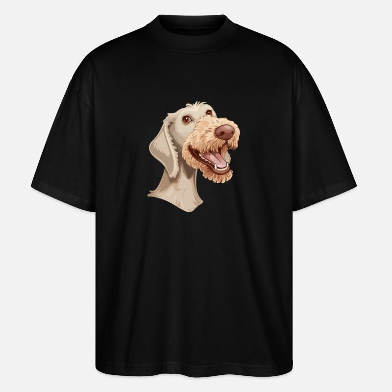 Bedlington Terrier | Cartoon Artwork - Stanley/Stella Oversized Unisex Bio T-Shirt Blaster 2.0 - Schwarz